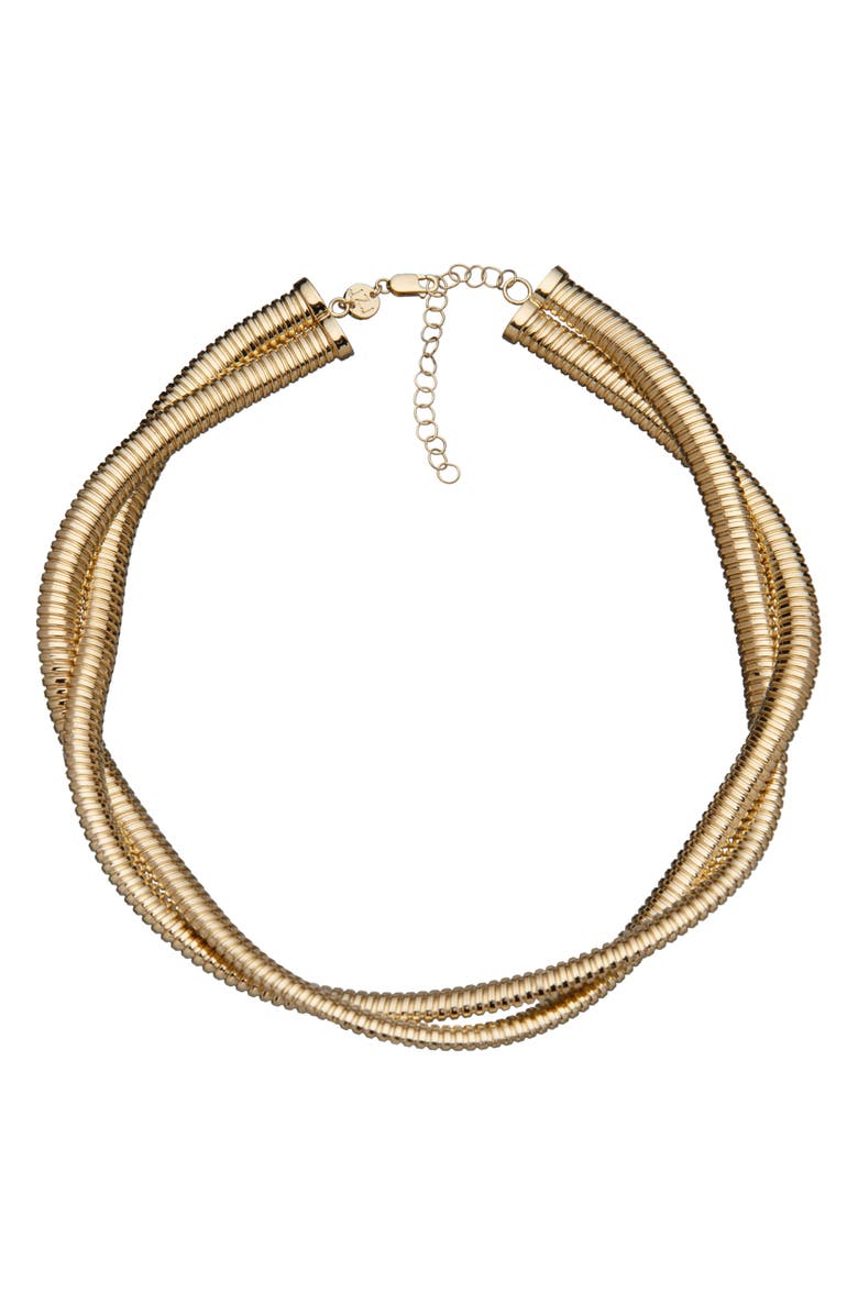 Jennifer Zeuner Maude Double Chain Choker Necklace, Main, color, Gold Vermeil