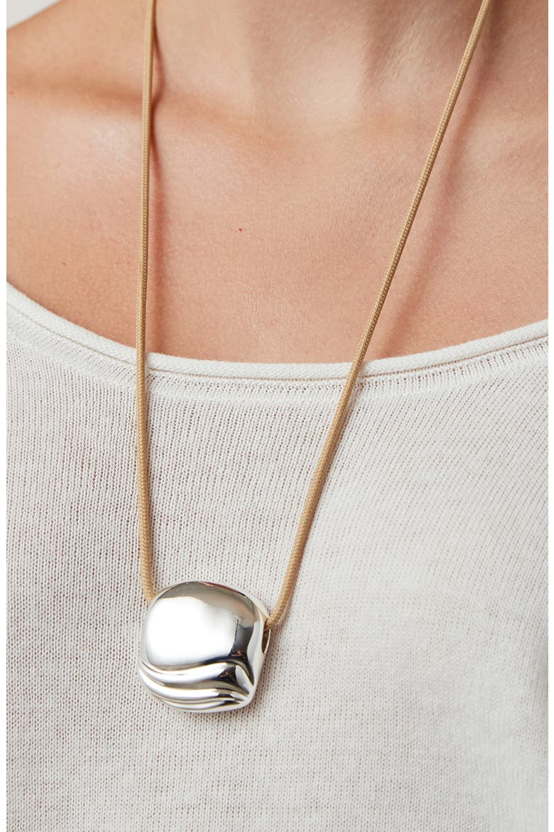 Rue Pendant Rope Necklace, Alternate, color, HIGH POLISH SILVER