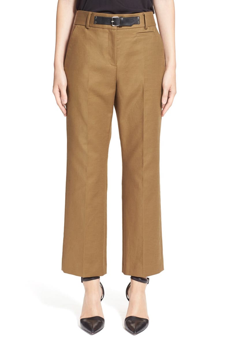 Buckled Tab Crop Bootcut Pants, Main, color, TERRAIN