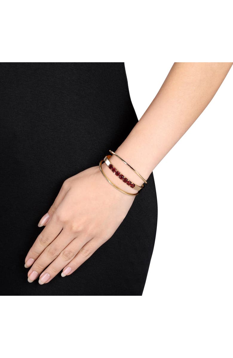 Julianna B. Garnet Cuff Bangle Bracelet 18k Gold Plated Silver, Alternate, color, Garnet