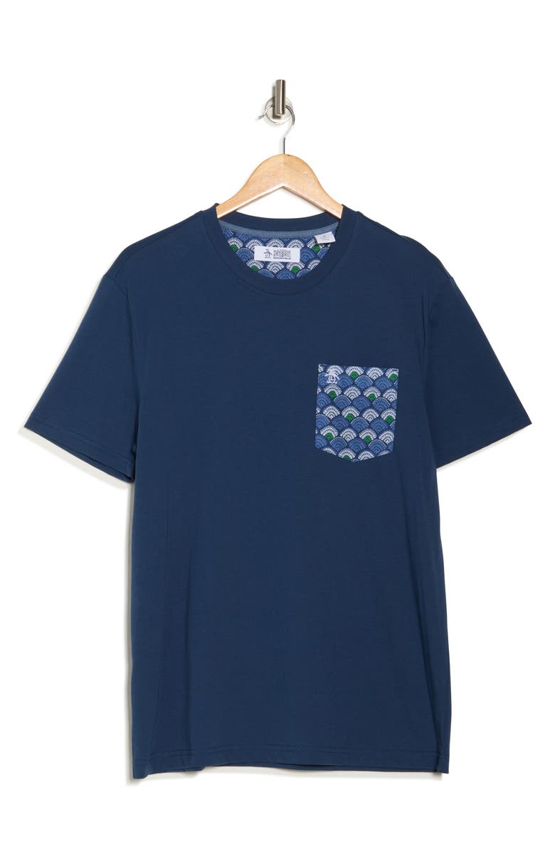 Original Penguin Cotton Jersey Pocket T-Shirt, Alternate, color, Sargasso Sea