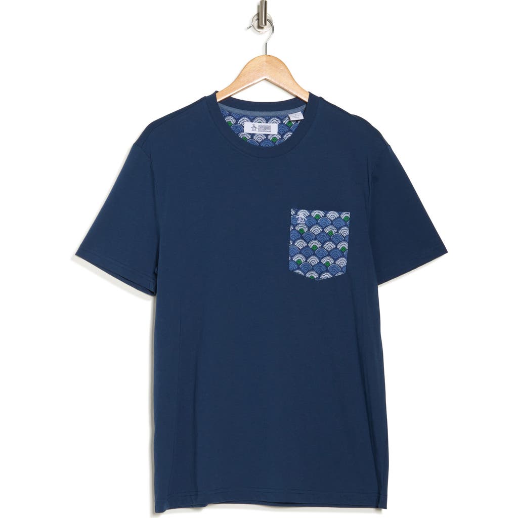 Original Penguin Cotton Jersey Pocket T-shirt In Blue
