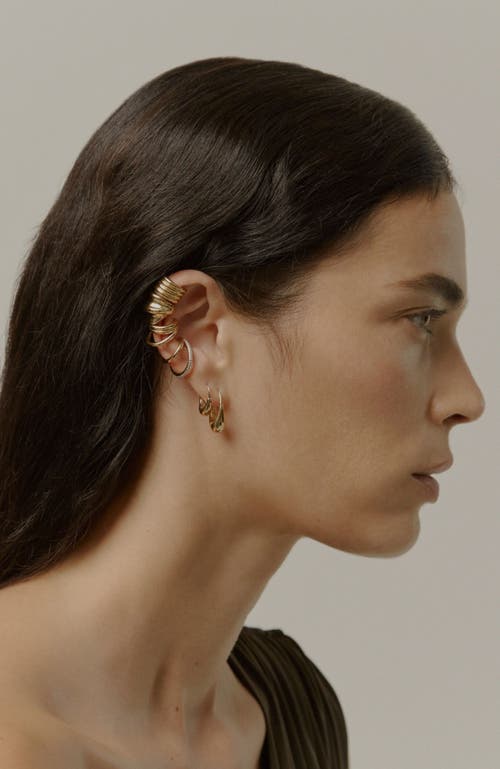 Otiumberg 14kt Gold Vermeil Roscida Drop Hoop Earrings In Gray