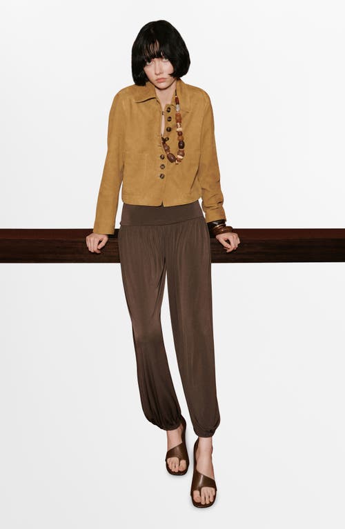 Mango Suede Jacket In Brown