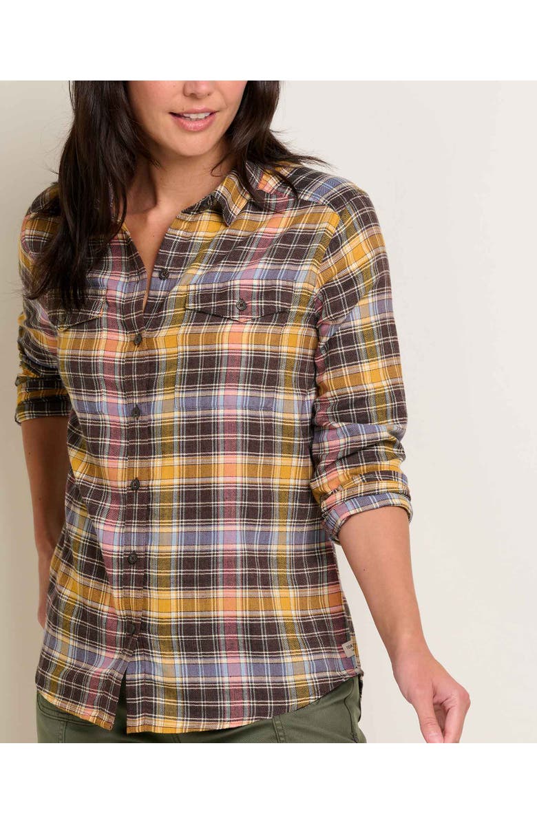 Toad & Co Re-Form Flannel Long Sleeve Shirt, Alternate, color, Chestnut Check