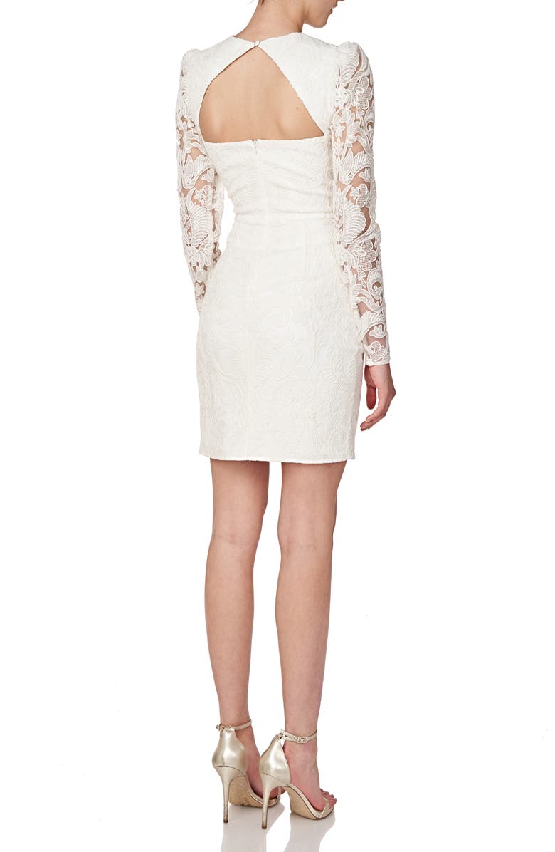 ML Monique Lhuillier Long Sleeve Lace Dress, Alternate, color, 