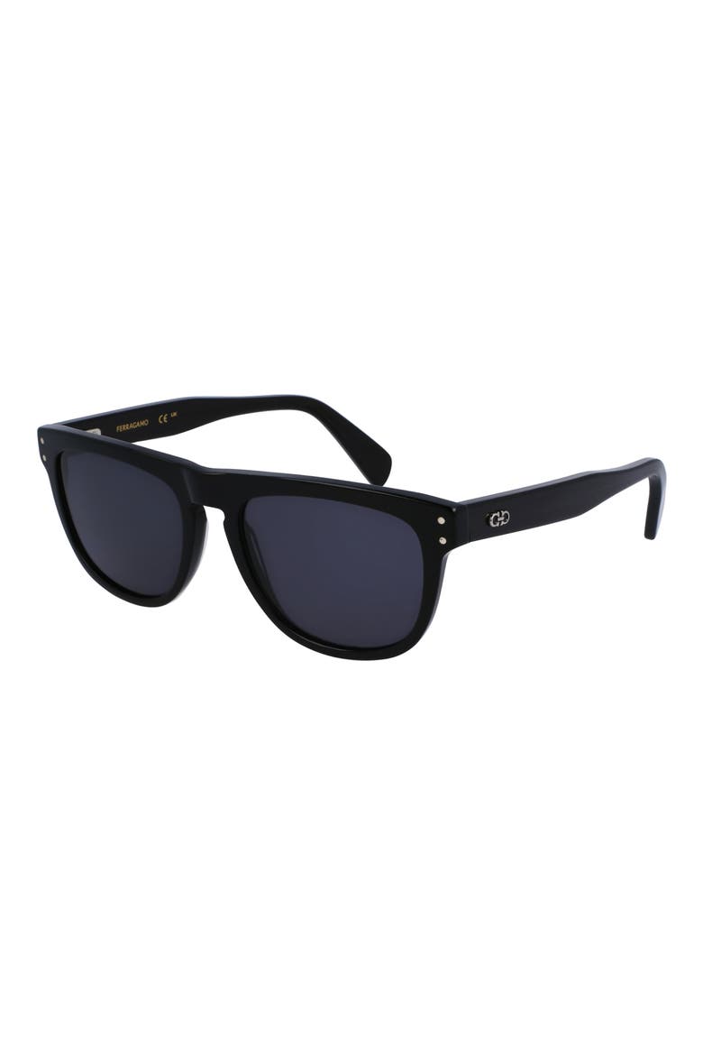 55mm Gancini Teacup Sunglasses, Alternate, color, BLACK