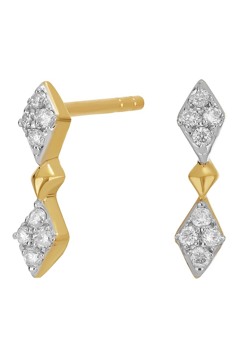 Diamond Geo Drop Earrings - 0.08 ct., Main, color, 14K YELLOW GOLD