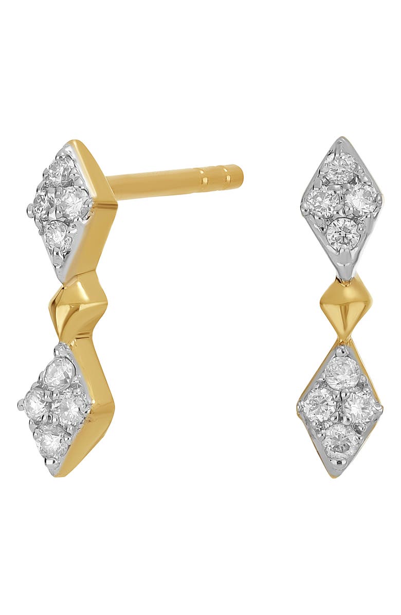 Carrière Jewelry Diamond Geo Drop Earrings - 0.08 ct., Main, color, 14K Yellow Gold