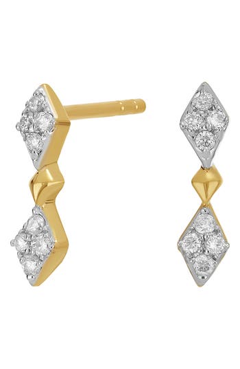 Carriere Jewelry Carrière Jewelry Diamond Geo Drop Earrings In 14k Yellow Gold