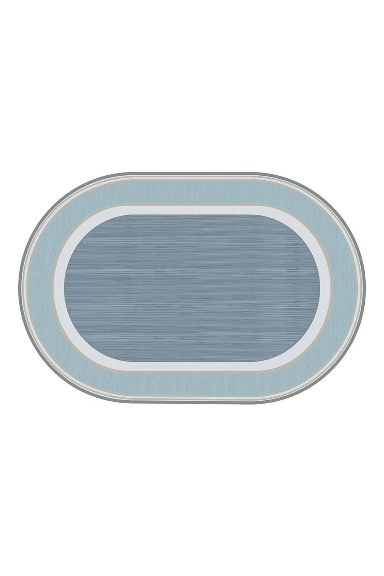 Sense of Place Highland Stripe Blue Oval Carpet - 6' X 9', Main, color, Blue Stripe