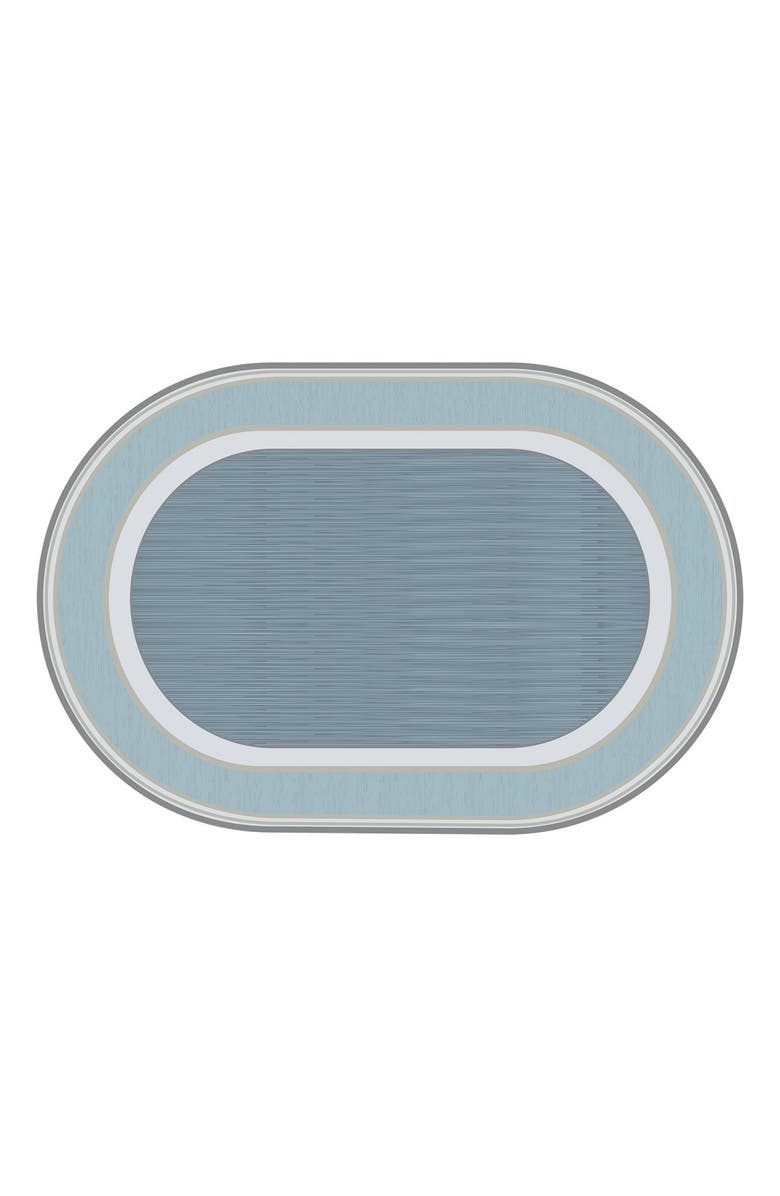 Kaplan Early Learning Company Sense of Place Highland Stripe Blue Oval Carpet - 6' X 9', Main, color, 