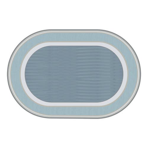 Kaplan Early Learning Company Sense Of Place Highland Stripe Blue Oval Carpet