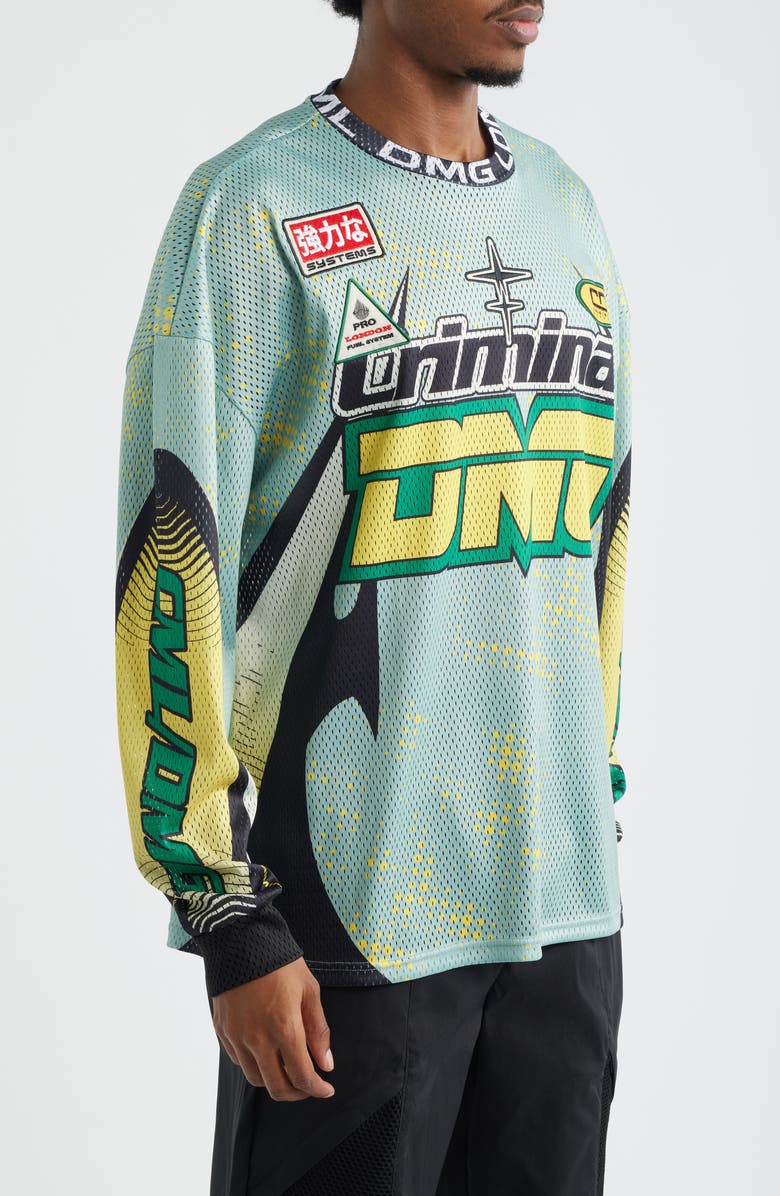 CRIMINAL DAMAGE Soccer Mesh Graphic Jersey, Alternate, color, Mint/ Black/ Yellow