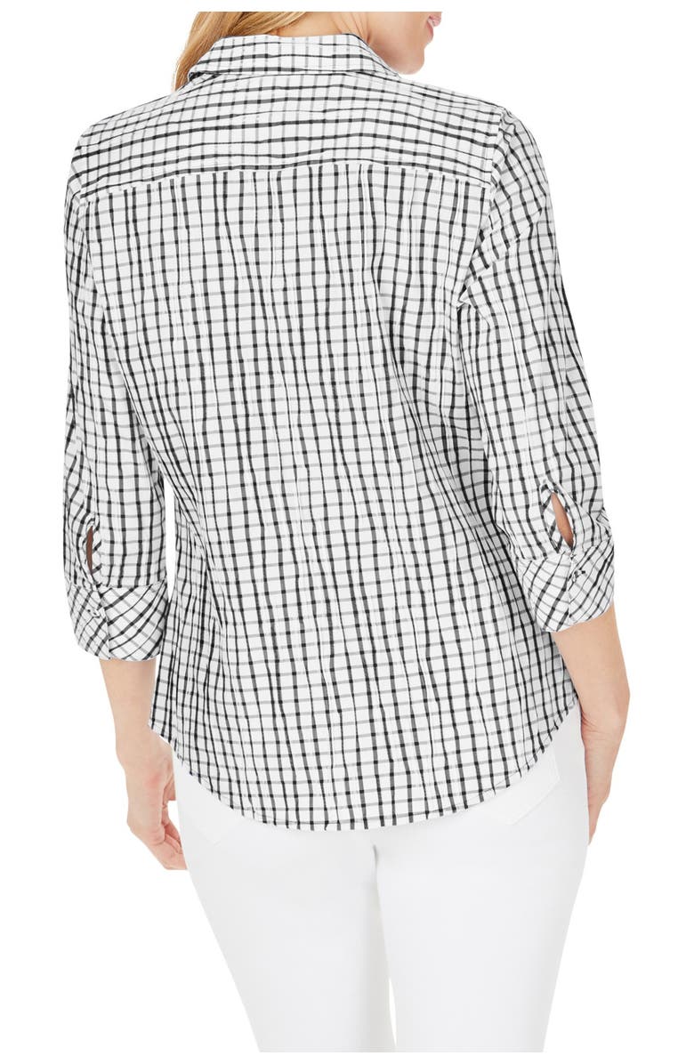 Foxcroft Hampton Crinkle Plaid Print Shirt, Alternate, color,
