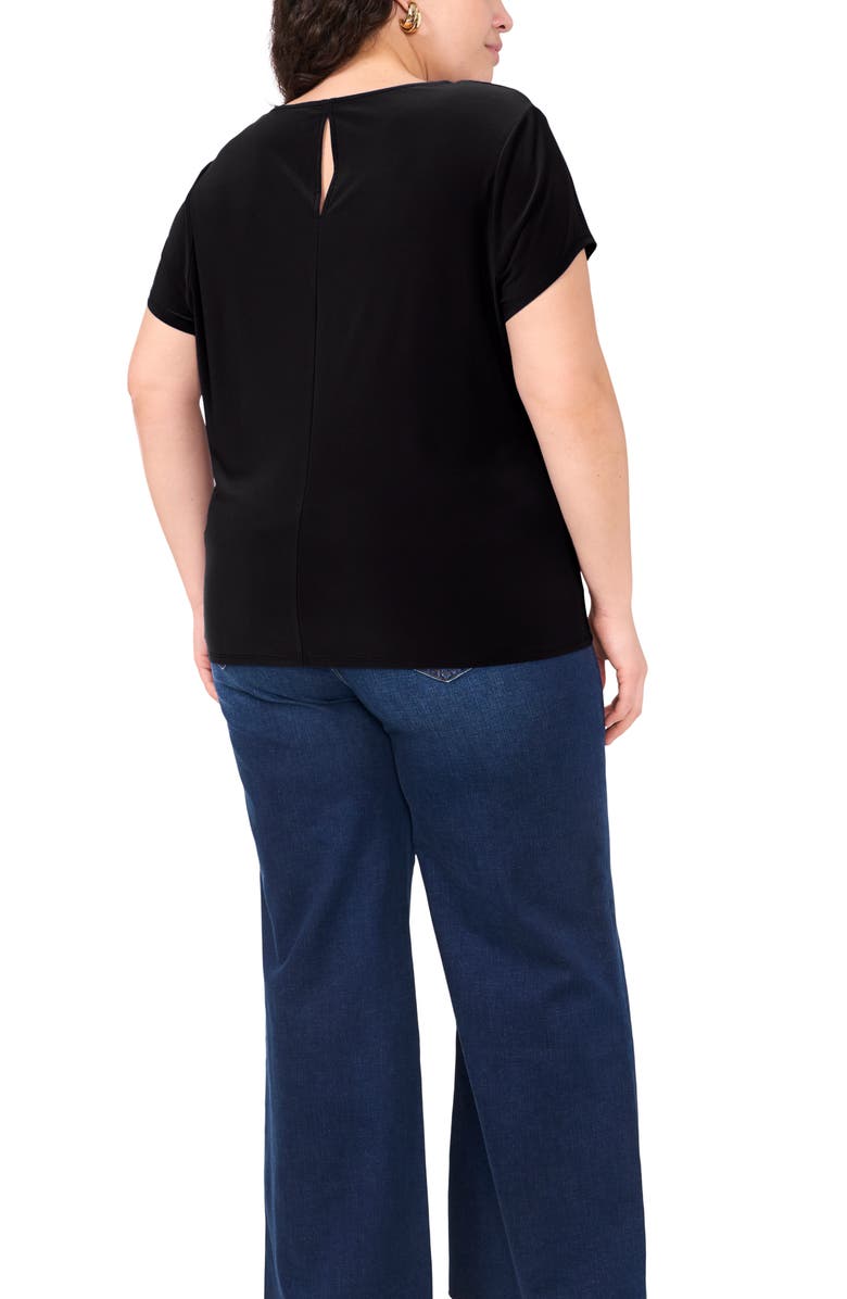 Vince Camuto V-Neck Dolman Sleeve Top, Alternate, color, Rich Black