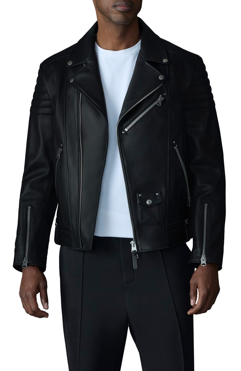 Mackage Kenneth Leather Moto Jacket, Main, color, 