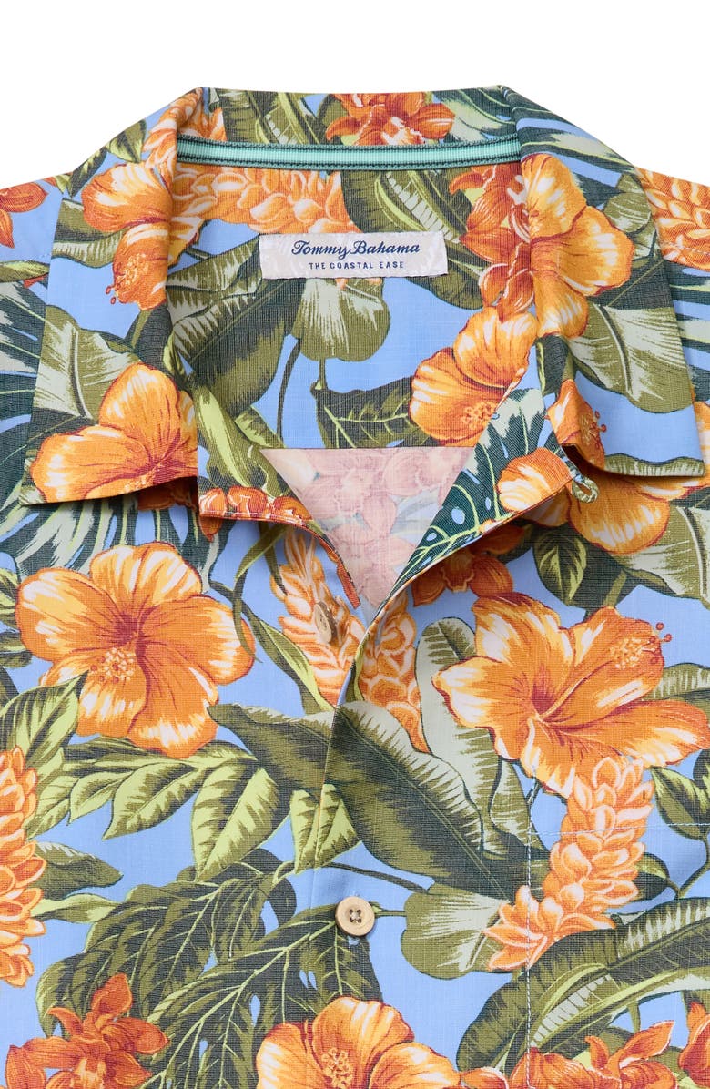 Tommy Bahama Coast Ease Golden Garden Short Sleeve Button-Up Shirt, Alternate, color, Dark Spa