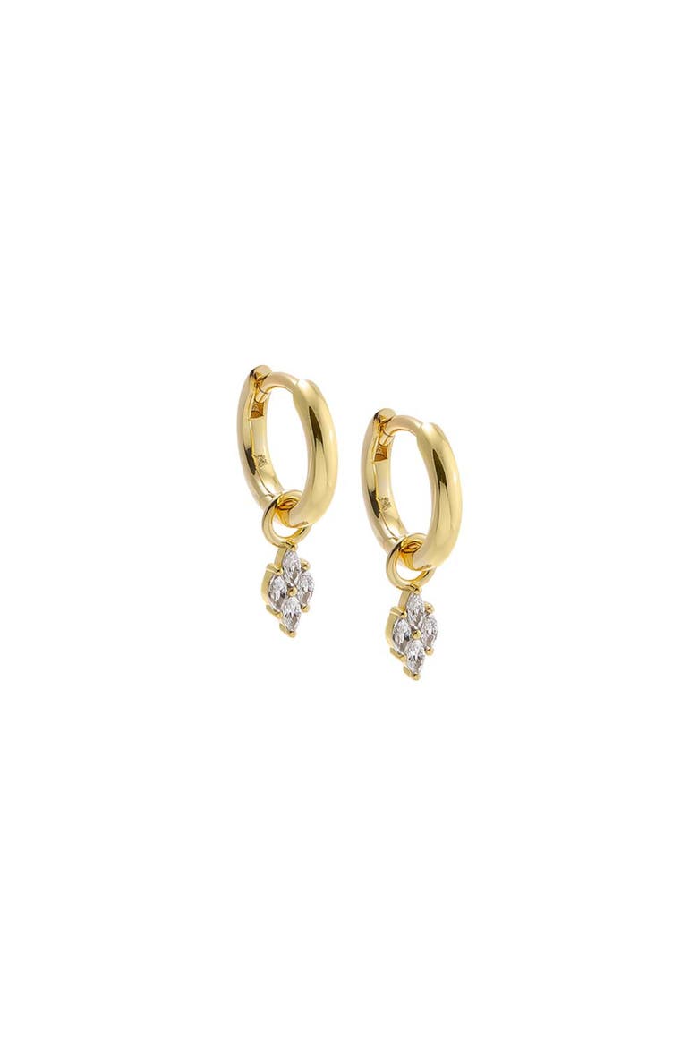CZ Marquise Dangle Huggie Earring, Main, color, Gold