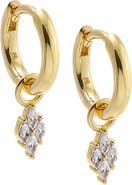 BY ADINA EDEN CZ Marquise Dangle Huggie Earring