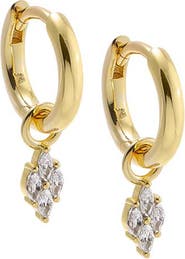 BY ADINA EDEN CZ Marquise Dangle Huggie Earring