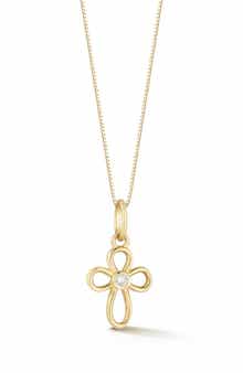 Ember Fine Jewelry 14K Gold Diamond Cross Pendant Necklace