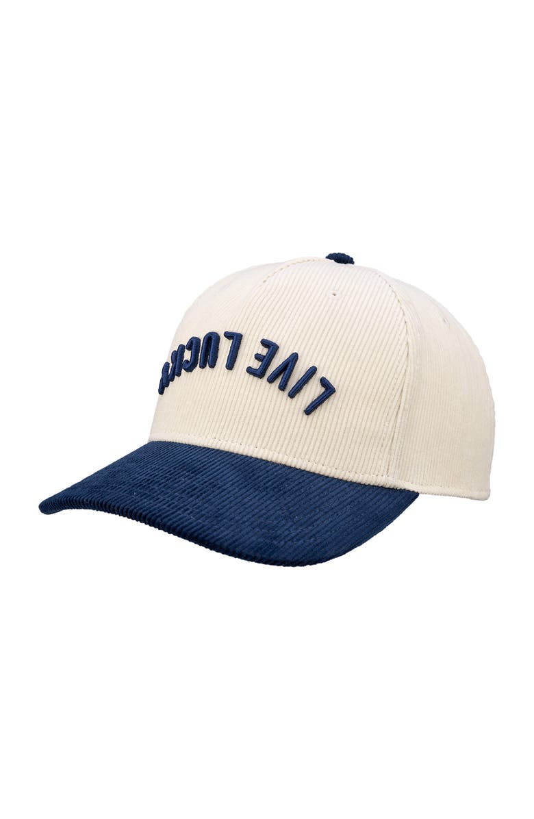 Black Clover Cord Upside Down Luck 3 Hat, Alternate, color, Navy