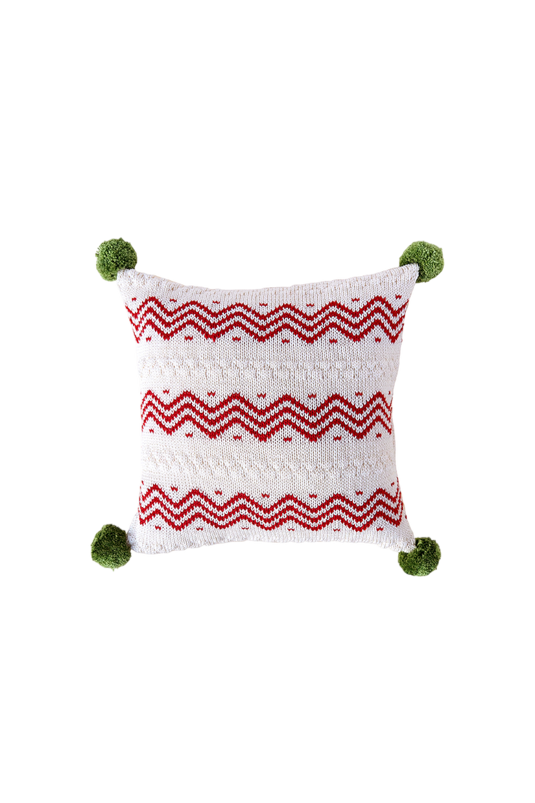 10" Zig Zag Stripe Pillow, Main, color, Red