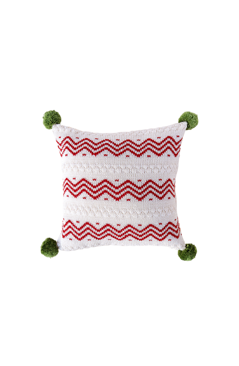 Melange Collection 10" Zig Zag Stripe Pillow, Main, color, Red