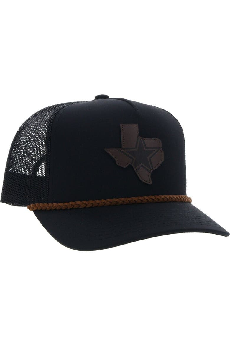 Men's HOOey Black Dallas Cowboys State Patch Trucker Snapback Hat, Alternate, color, Black