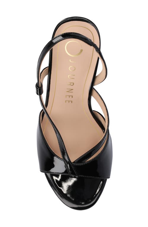 Journee Collection Varra Slingback Sandal In Black Patent