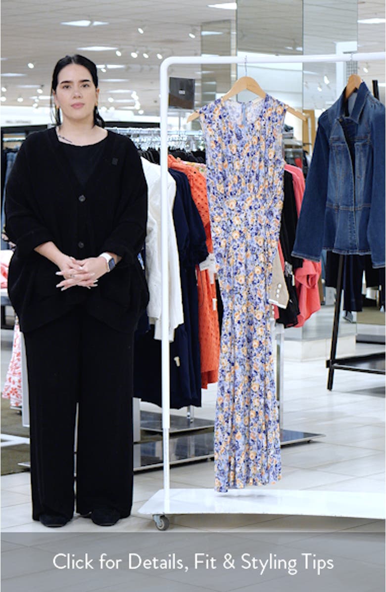 Lana Floral Print Ruched Sleeveless Maxi Dress, sales video thumbnail