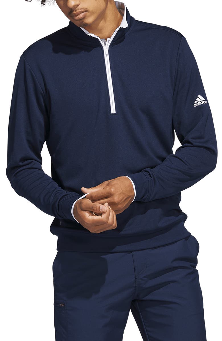 adidas Golf Quarter Zip Recycled Polyester Golf Pullover, Main, color,
