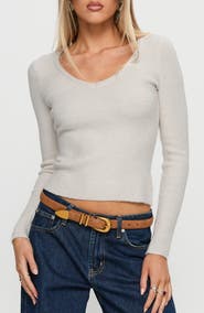 Princess Polly Elayna V-Neck Crop Sweater