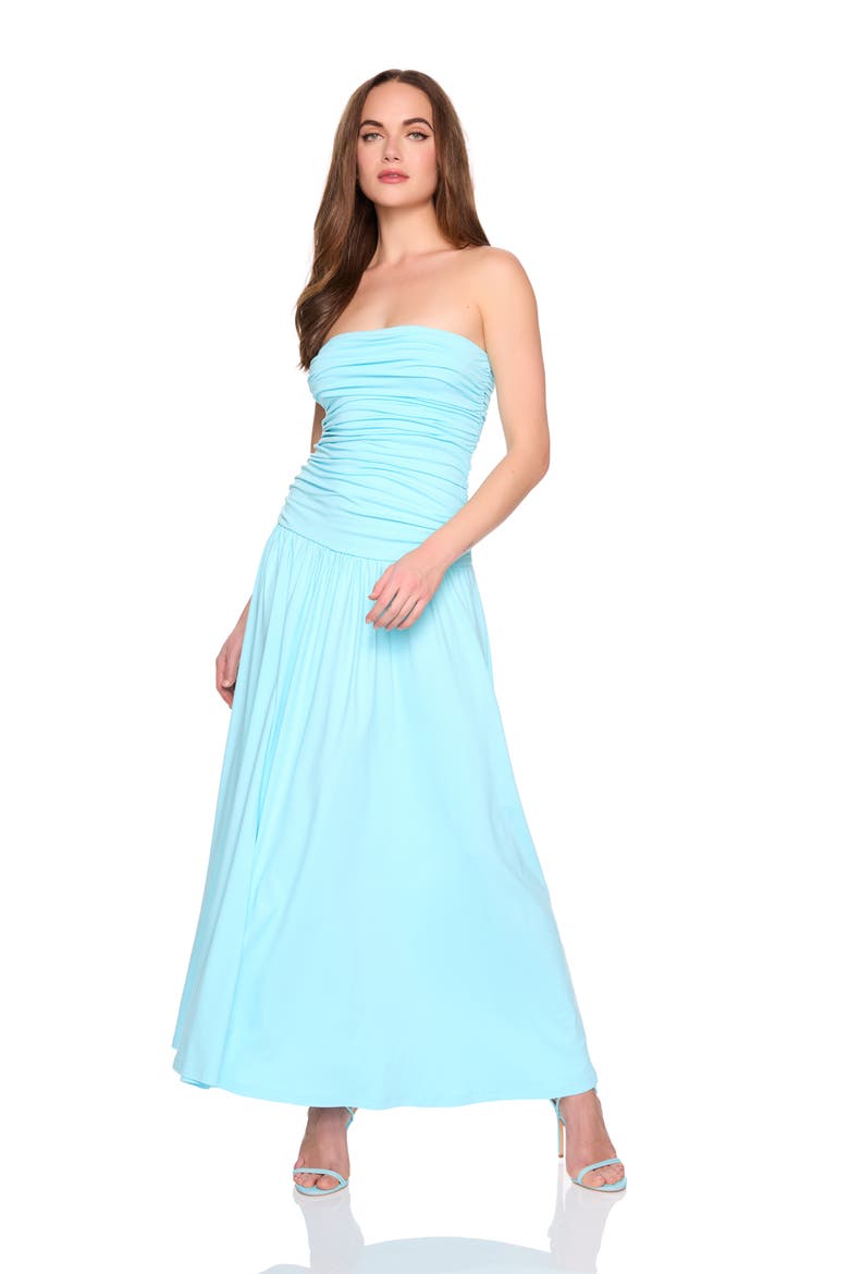 Ruched Tube Maxi Dress, Alternate, color, FRESH WATER