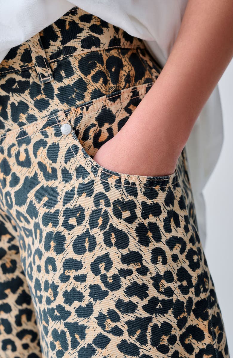 smALLSAINTS by ALLSAINTS Kids' Leopard Print Denim Shorts, Alternate, color, Brown