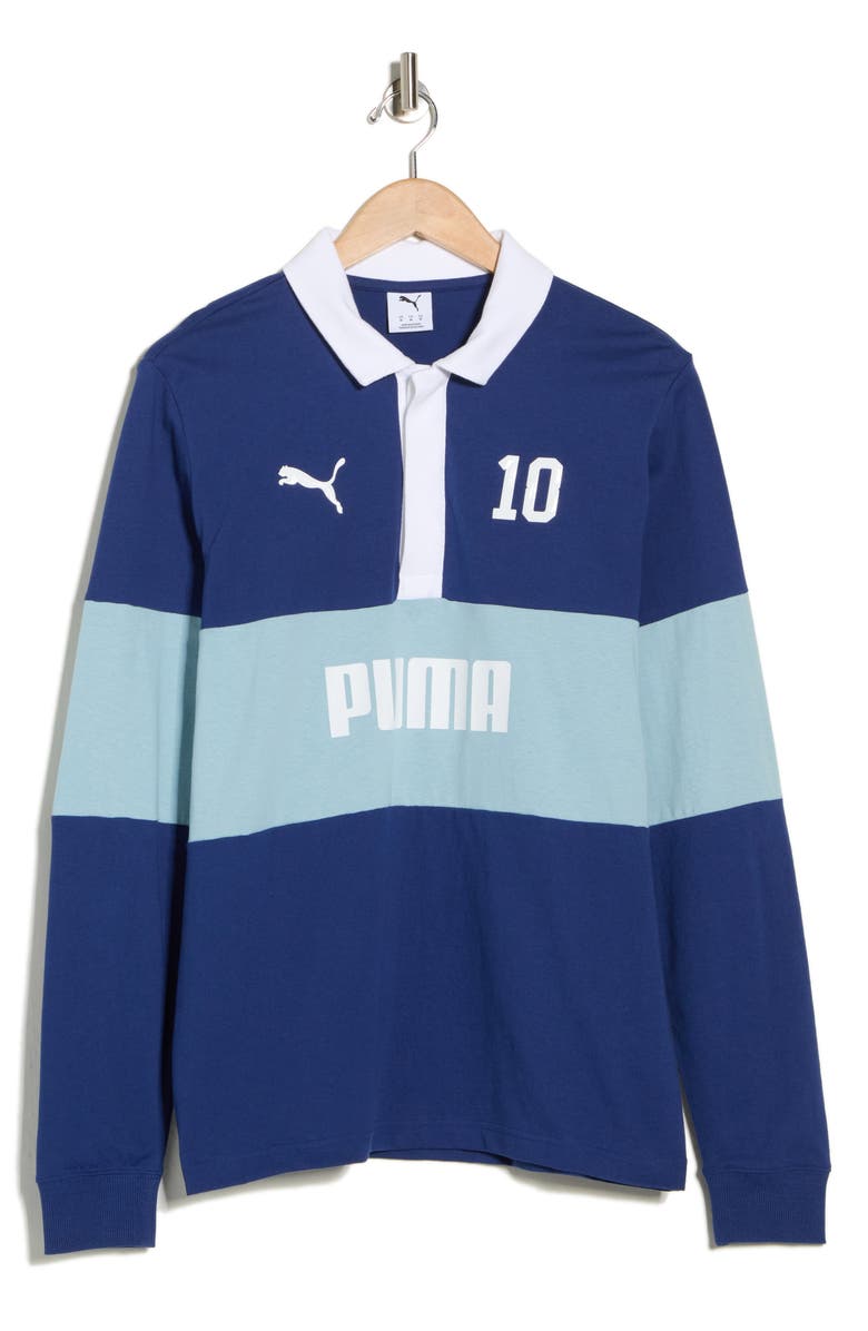 PUMA Sport Cotton Rugby Shirt, Alternate, color, Blue Jewel