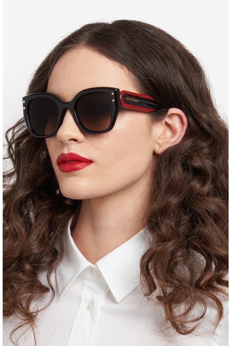 51mm Gradient Square Sunglasses, Alternate, color, HAVANA/ BROWN SF