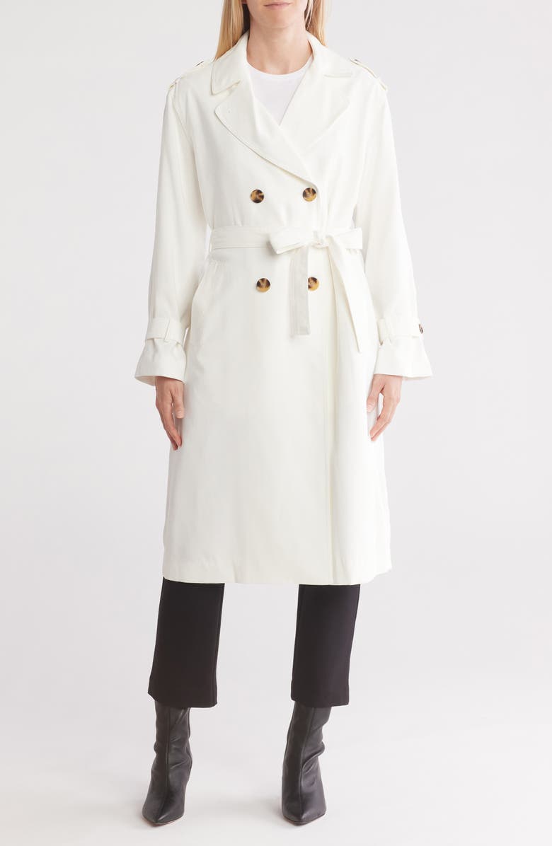 ELIE ELIE TAHARI Double Breasted Trench Coat, Alternate, color,