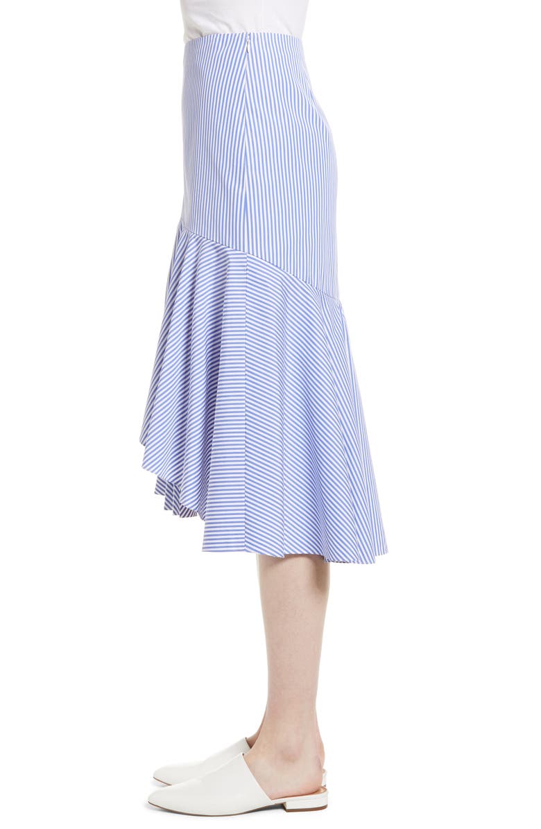 Nordstrom Signature Asymmetrical Stripe Cotton Skirt, Alternate, color,
