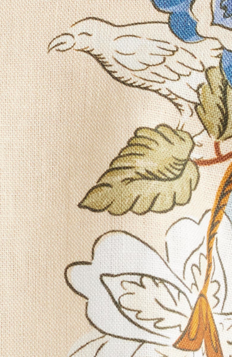 FARM Rio Garden Scarf Print Linen Top, Alternate, color, Garden Scarf Blue