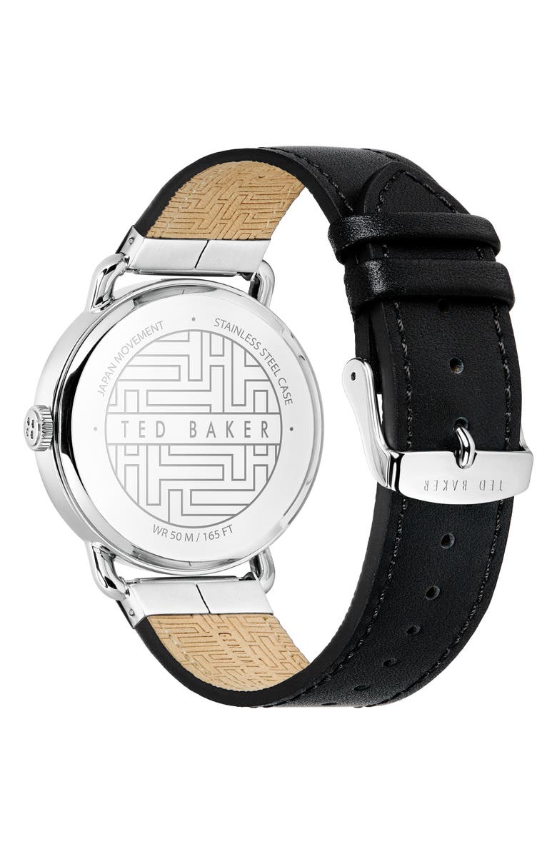 Ted Baker London Brixam Multifunction Leather Strap Watch, 42mm, Alternate, color, 