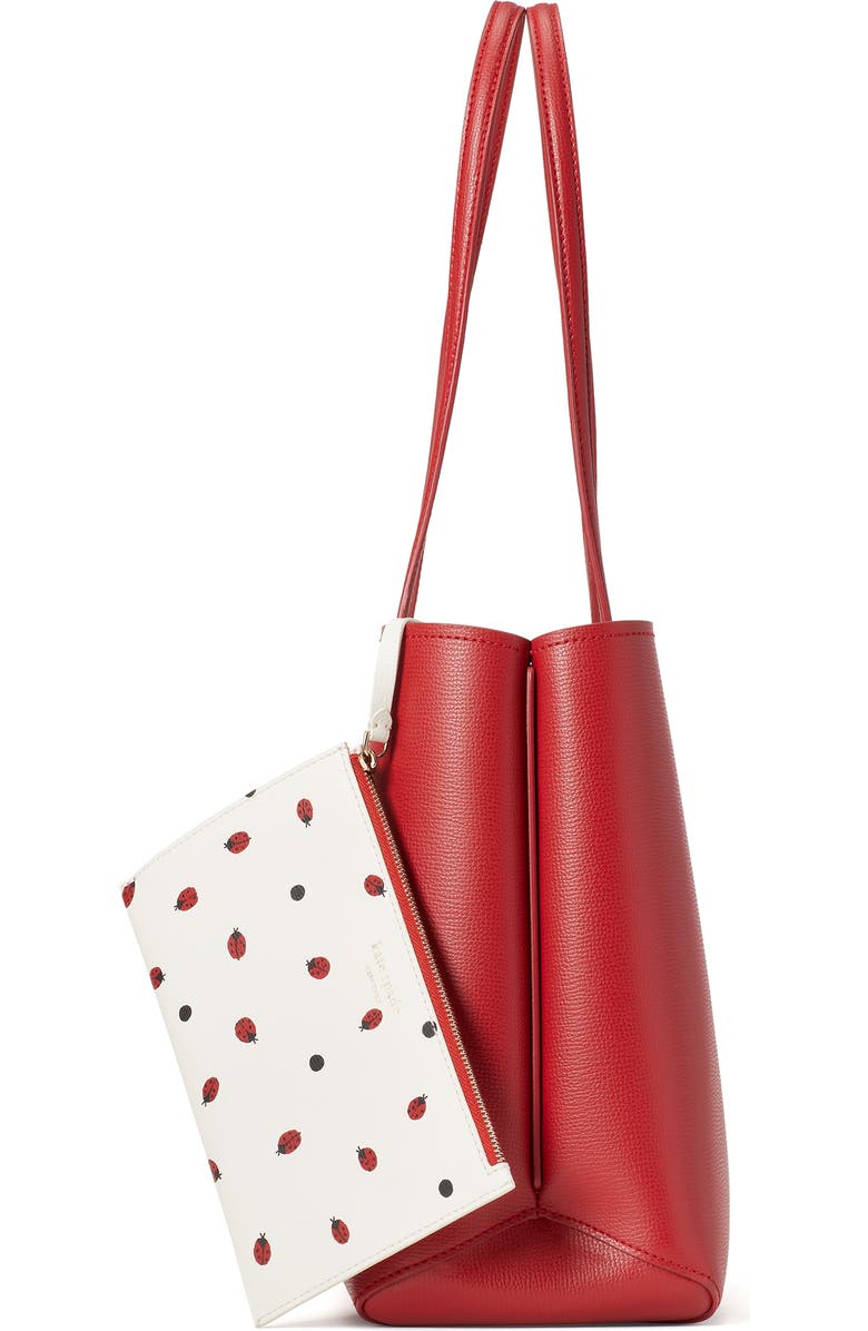 Kate Spade New York all day ladybug dots large leather tote, Alternate, color,