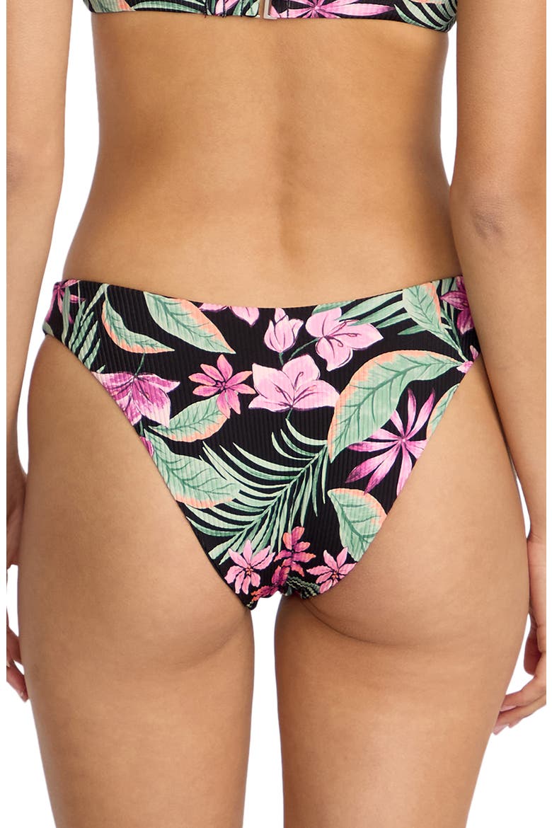 Gritty Aloha 'V' Bikini Bottoms, Alternate, color, BLACK MULTI