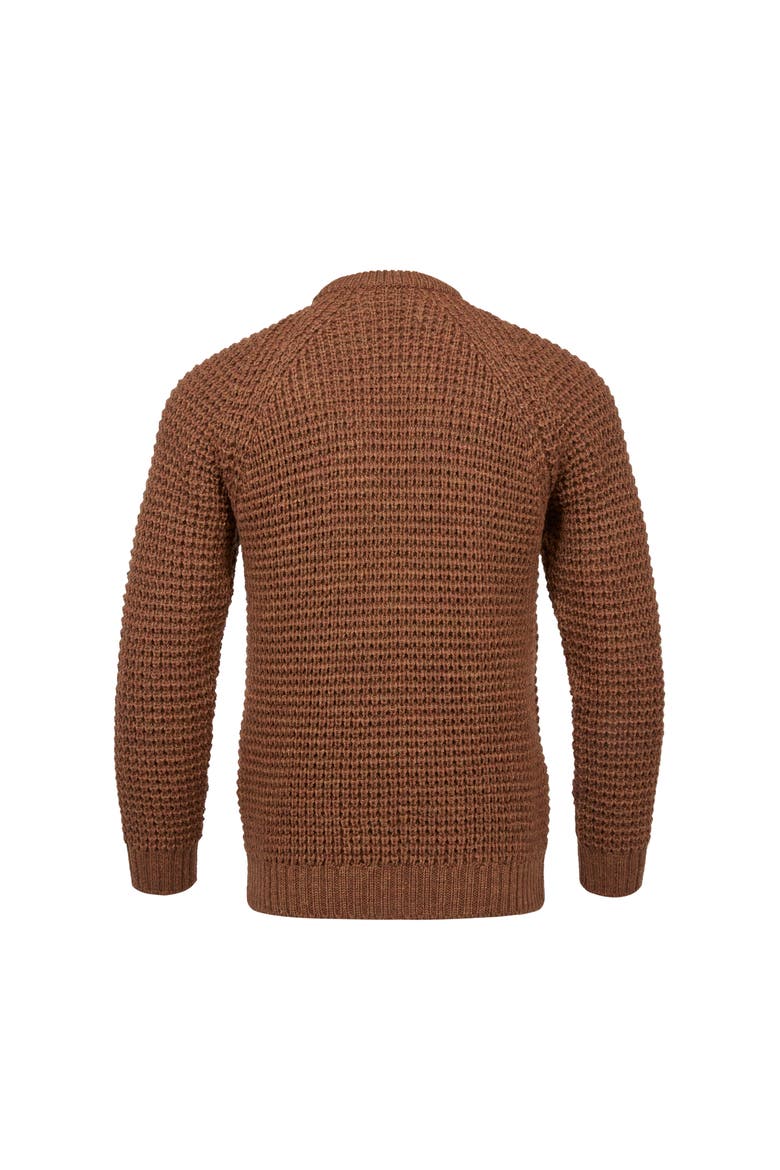 British Waffle Stitch Crew, Alternate, color, BURNT SIENNA