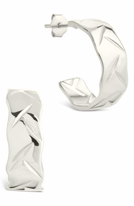 Sterling Forever Ashton Hoop Earrings