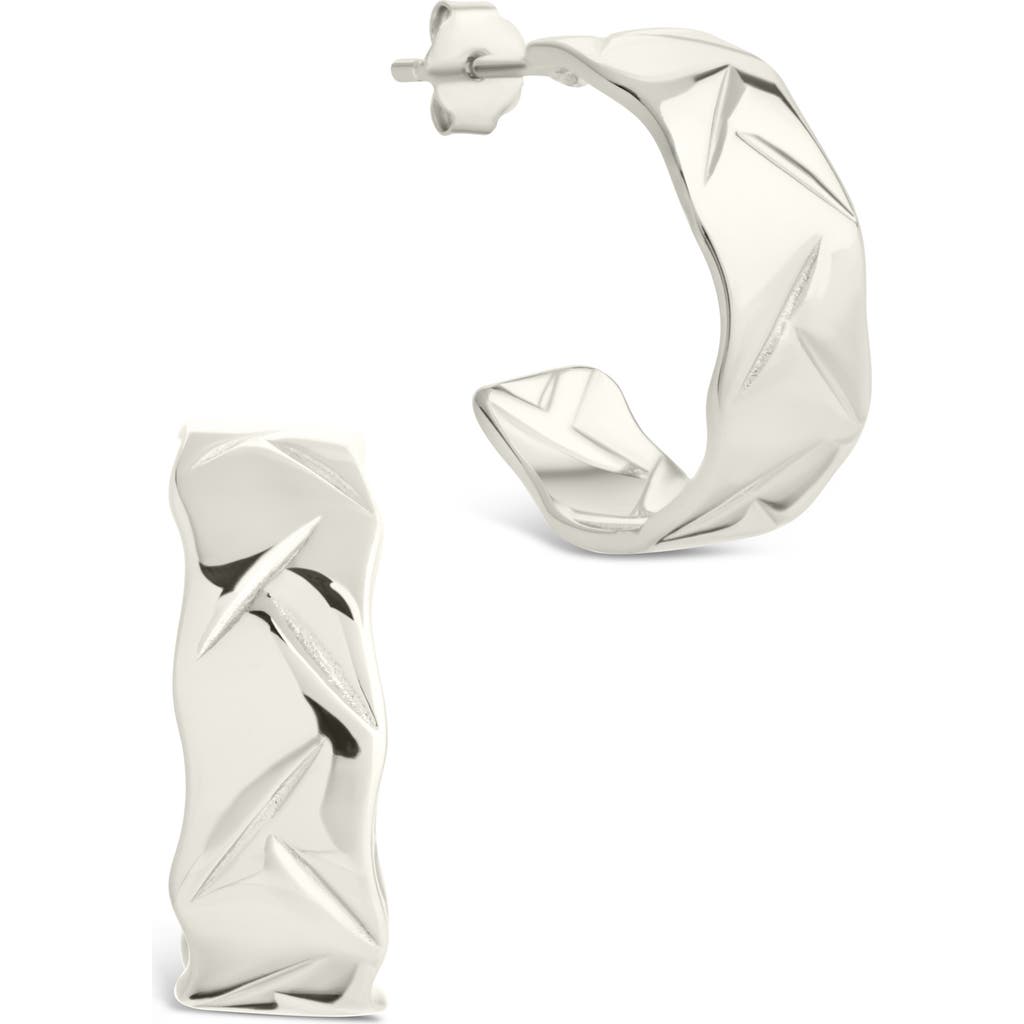 Sterling Forever Ashton Hoop Earrings In Silver