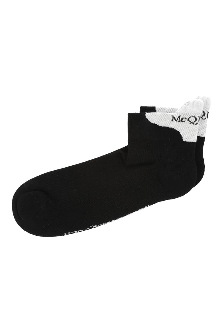 Knit Ankle Socks, Alternate, color, BLACK IVORY