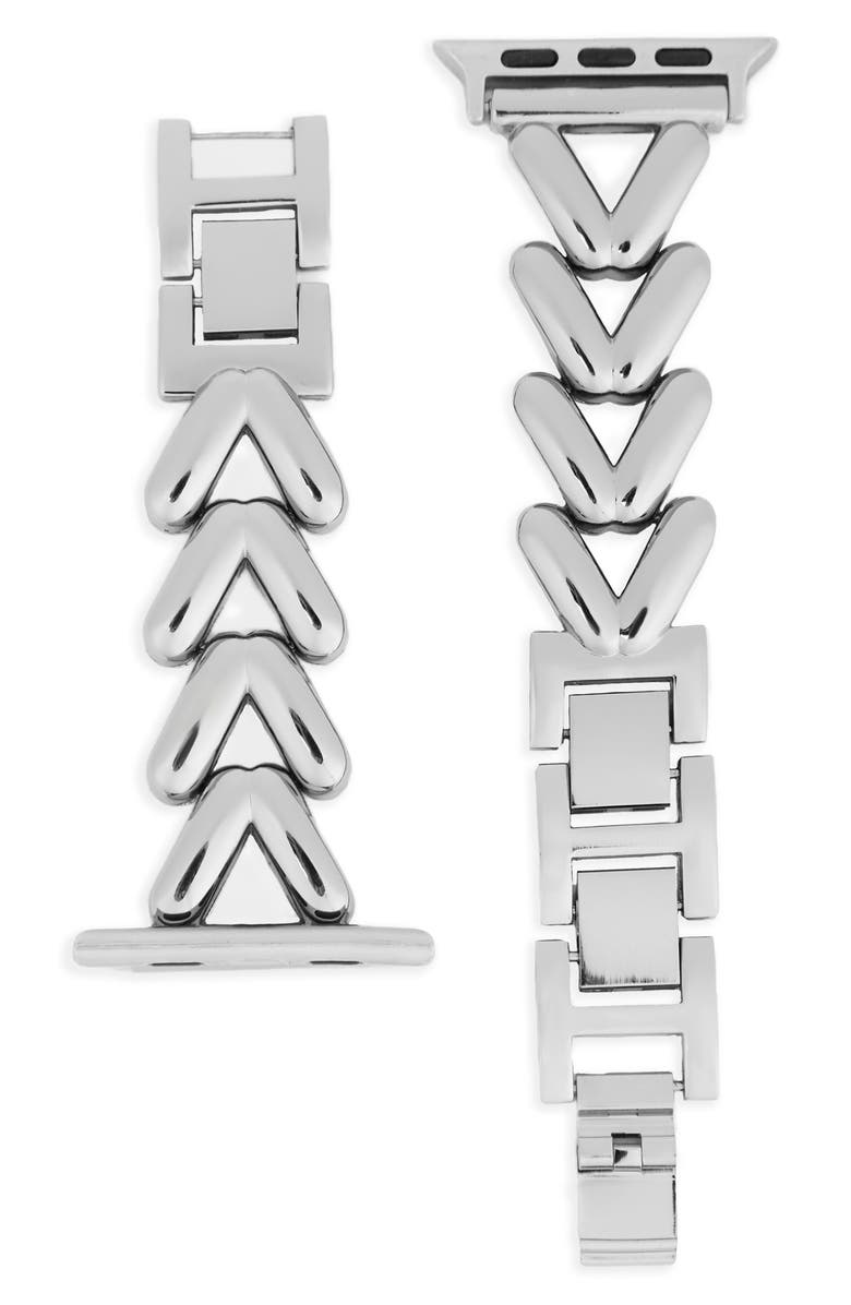SAACHI Herringbone Chain Apple Watch<sup>®</sup> Watchband, Alternate, color, Silver
