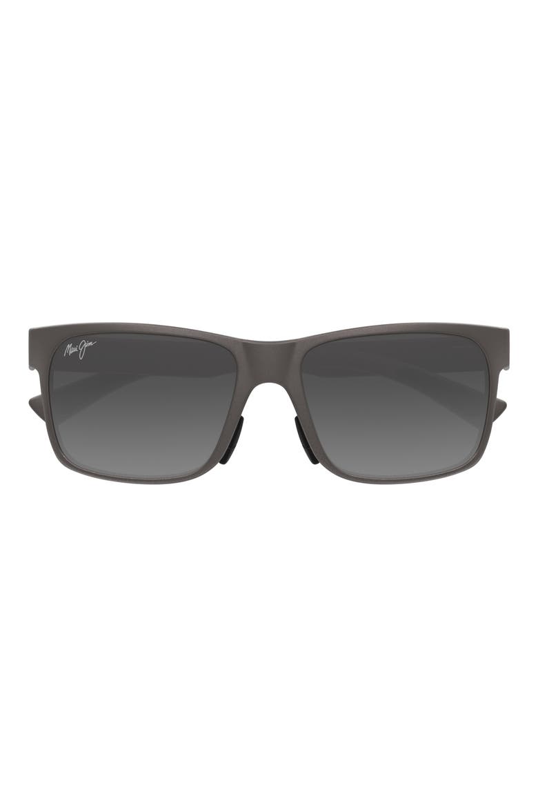 Ho'opili 58mm PolarizedPlus2® Wrap Sunglasses, Main, color, GREY